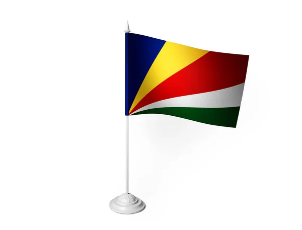 Bandeira Seychelles Acenando Fundo Branco Renderização — Fotografia de Stock