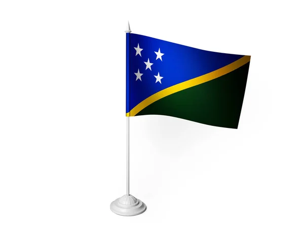 Solomon Islands Flag Waving White Background Rendering — Stock Photo, Image