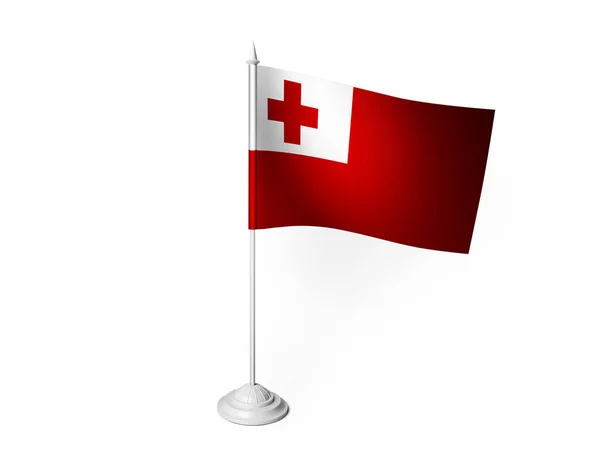 Bandeira Tonga Acenando Fundo Branco Renderização — Fotografia de Stock