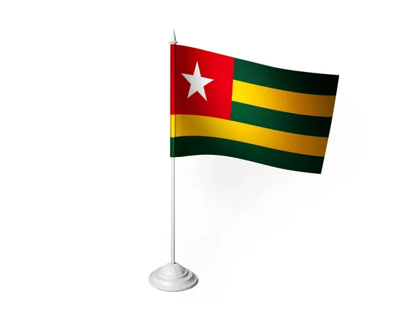 Bandera Togo Ondeando Fondo Blanco Representación —  Fotos de Stock