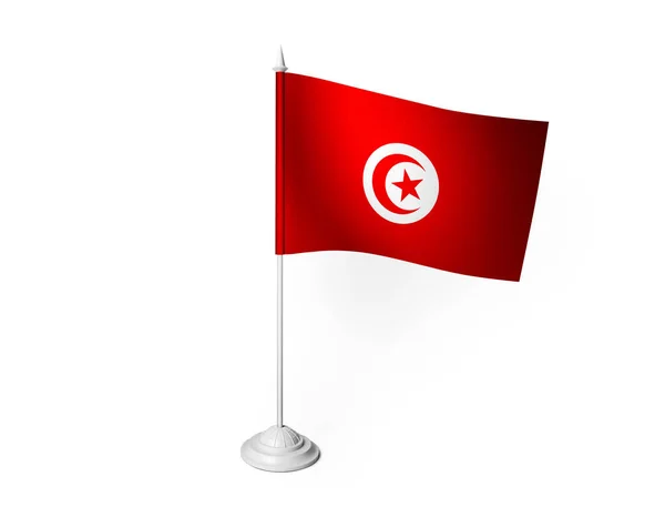 Drapeau Tunisia Agitant Fond Blanc Rendu — Photo
