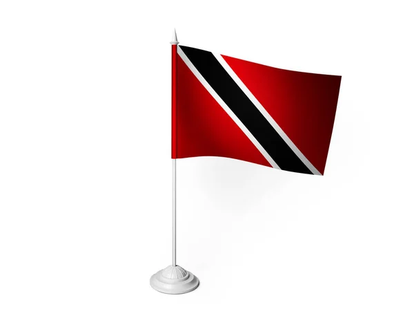 Drapeau Trinidad Tobago Agitant Fond Blanc Rendu — Photo