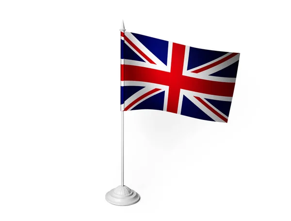 United Kingdom Flag Waving White Background Rendering — Stock Photo, Image