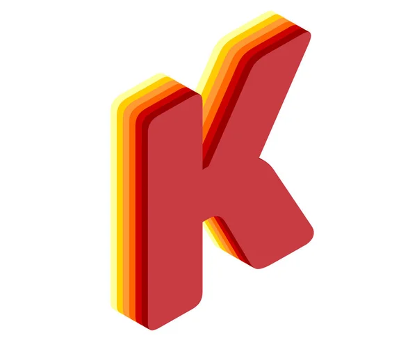 文字K 3Dレンダリング隔離された白い背景 — ストック写真