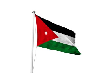  Ürdün bayrağı beyaz arkaplan, 3D görüntüleme