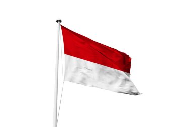 Monaco bayrağı beyaz arkaplan, 3D görüntüleme