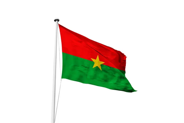 Burkina Faso Bandera Ondeando Fondo Blanco Representación —  Fotos de Stock