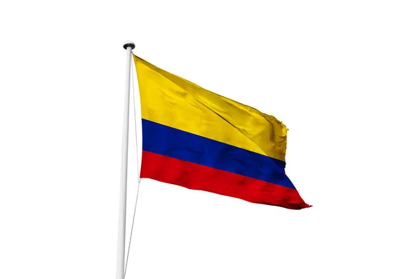 Colombia Colombiaflag Wave White Background Rendering — 图库照片