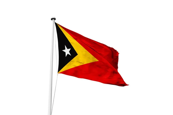 Bandera Timor Oriental Ondeando Fondo Blanco Representación —  Fotos de Stock