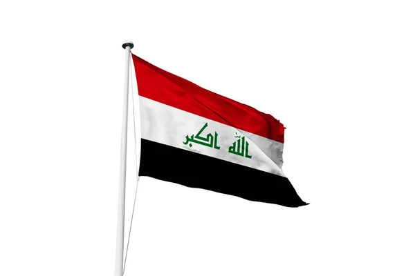 Iraq Vlag Zwaaiende Witte Achtergrond Rendering — Stockfoto