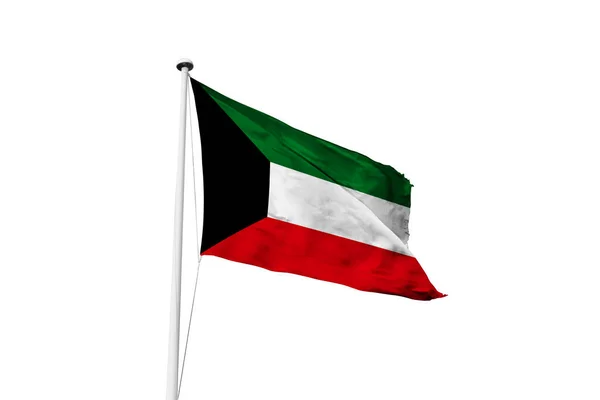 白地を振っているクウェート国旗3Dレンダリング — ストック写真