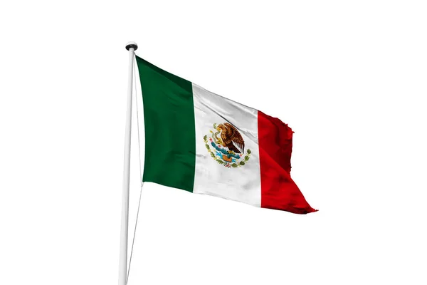 メキシコ国旗が白地を振って3Dレンダリング — ストック写真