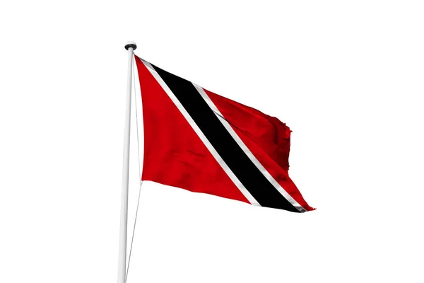 Trinidad Flagge Schwenkt Weißen Hintergrund Rendering — Stockfoto