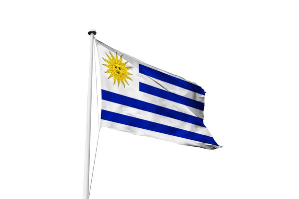 Uruguay Flaga Macha Białym Tle Renderowanie — Zdjęcie stockowe