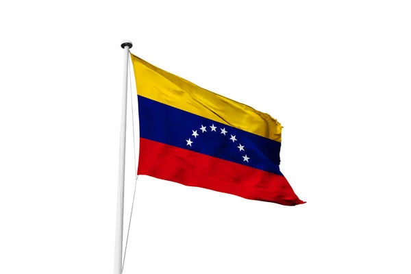 Venezuela Vlag Zwaaien Witte Achtergrond Rendering — Stockfoto