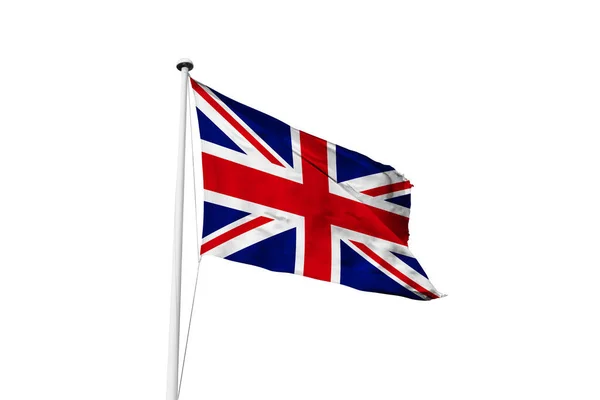Bandiera Del Regno Unito Sventola Sfondo Bianco Rendering Fotografia Stock