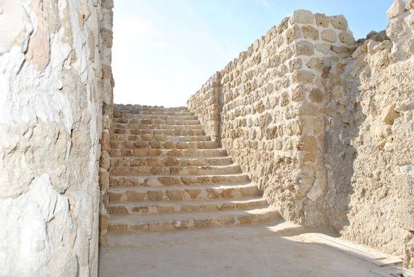 Bahrain National Castle Sunny Day Qal Bahrain Fort — Stock Photo, Image