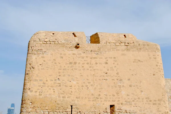 Bahrajn Narodowy Zamek Słoneczny Dzień Qal Bahrajn Fort — Zdjęcie stockowe