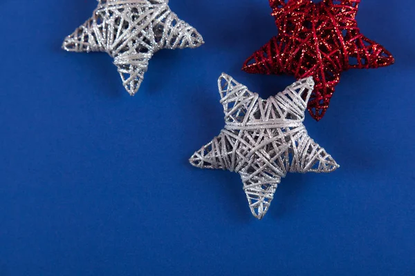 Estrella Navidad Sobre Fondo Azul — Foto de Stock