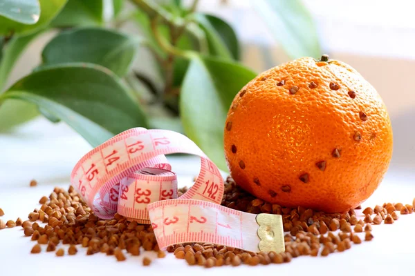 Elegant Buckwheat Tangerine Heart Window — Stock Photo, Image