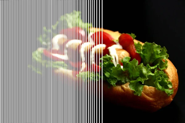 Hearty Vegetarian Vegetable Hot Dog — Stock Photo, Image
