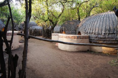 Tribal straw houses in South Africa.  clipart