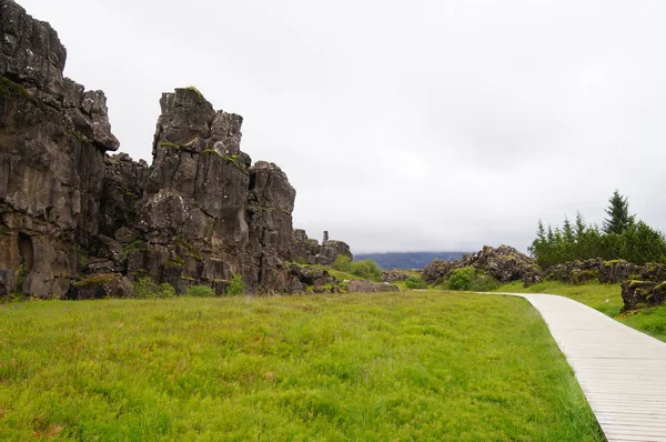 Thingvellir Nemzeti Park nyáron, Izlandon. — Stock Fotó