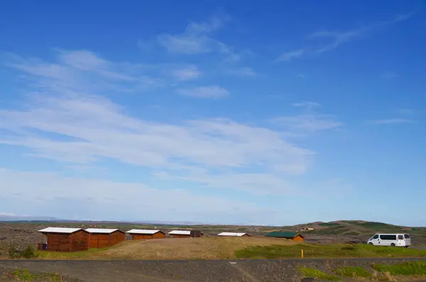 Vacker himmel vid Myvatn-sjön, Island. — Stockfoto