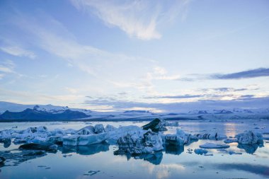 Manzara manzara buz Jokulsarlon, İzlanda