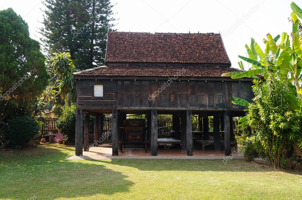 Wooden Lanna barn in Lampang,Thailand.