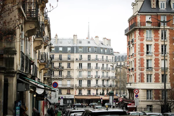 Paryż Francja Marca 2019 Szary Krajobraz Jednej Najstarszych Paryskich Ulic — Zdjęcie stockowe