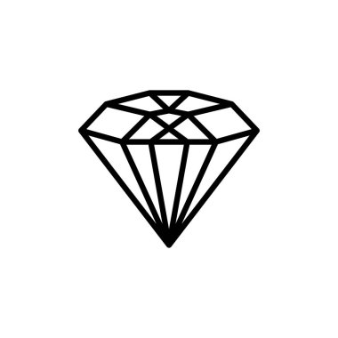 Altıgen elmas taslak simgesi basit bir moda tarzıdır. Değerli taşın vektör logosu