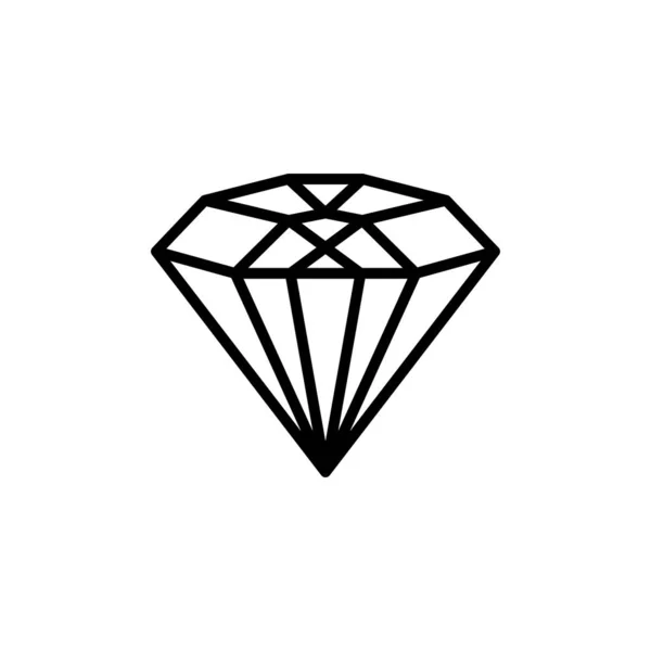 Pictograma conturului diamantului hexagonal este un stil simplu la modă. Sigla vectorială a pietrei prețioase — Vector de stoc
