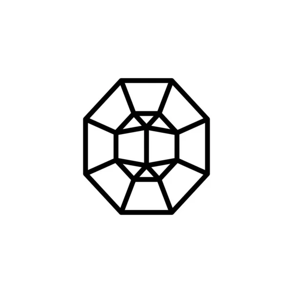 Achteckige Diamant-Umrisssymbol, moderner minimalistischer Design-Stil. Vektor Edelstein dünne Linie Logo Design-Elemente — Stockvektor