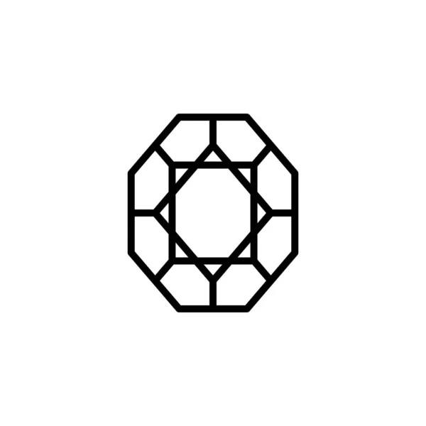 Diamant-Umrisssymbol, moderner minimalistischer Designstil. Vektor Edelstein dünne Linie Logo Design-Elemente — Stockvektor