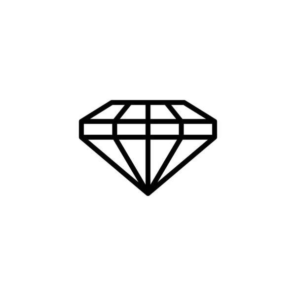 Icono de contorno de diamante hexagonal es un estilo de moda simple. Logo vectorial de la gema — Vector de stock