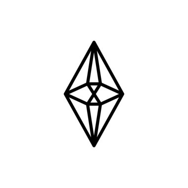 Altıgen elmas taslak simgesi basit bir moda tarzıdır. Değerli taşın vektör logosu