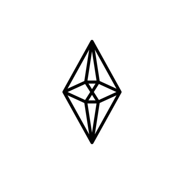 Das sechseckige Diamant-Umrisssymbol ist ein schlichter trendiger Stil. Vektor-Logo von Edelstein — Stockvektor