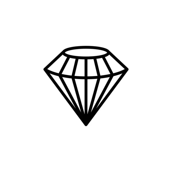 Icono de contorno de diamante hexagonal es un estilo de moda simple. Logo vectorial de la gema — Archivo Imágenes Vectoriales