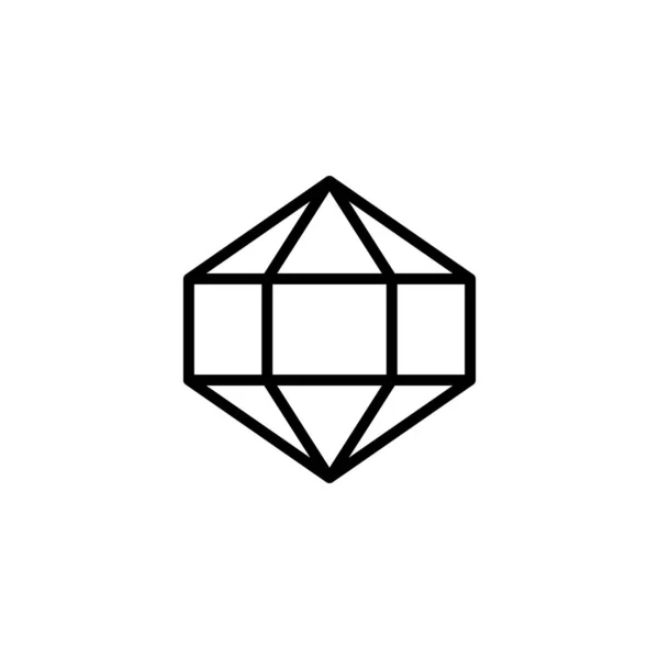 Das sechseckige Diamant-Umrisssymbol ist ein schlichter trendiger Stil. Vektor-Logo von Edelstein — Stockvektor