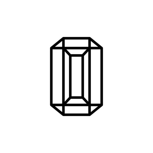 Hexagonal diamond outline icon is a simple trendy style. Vector logo of gemstone — Stock Vector