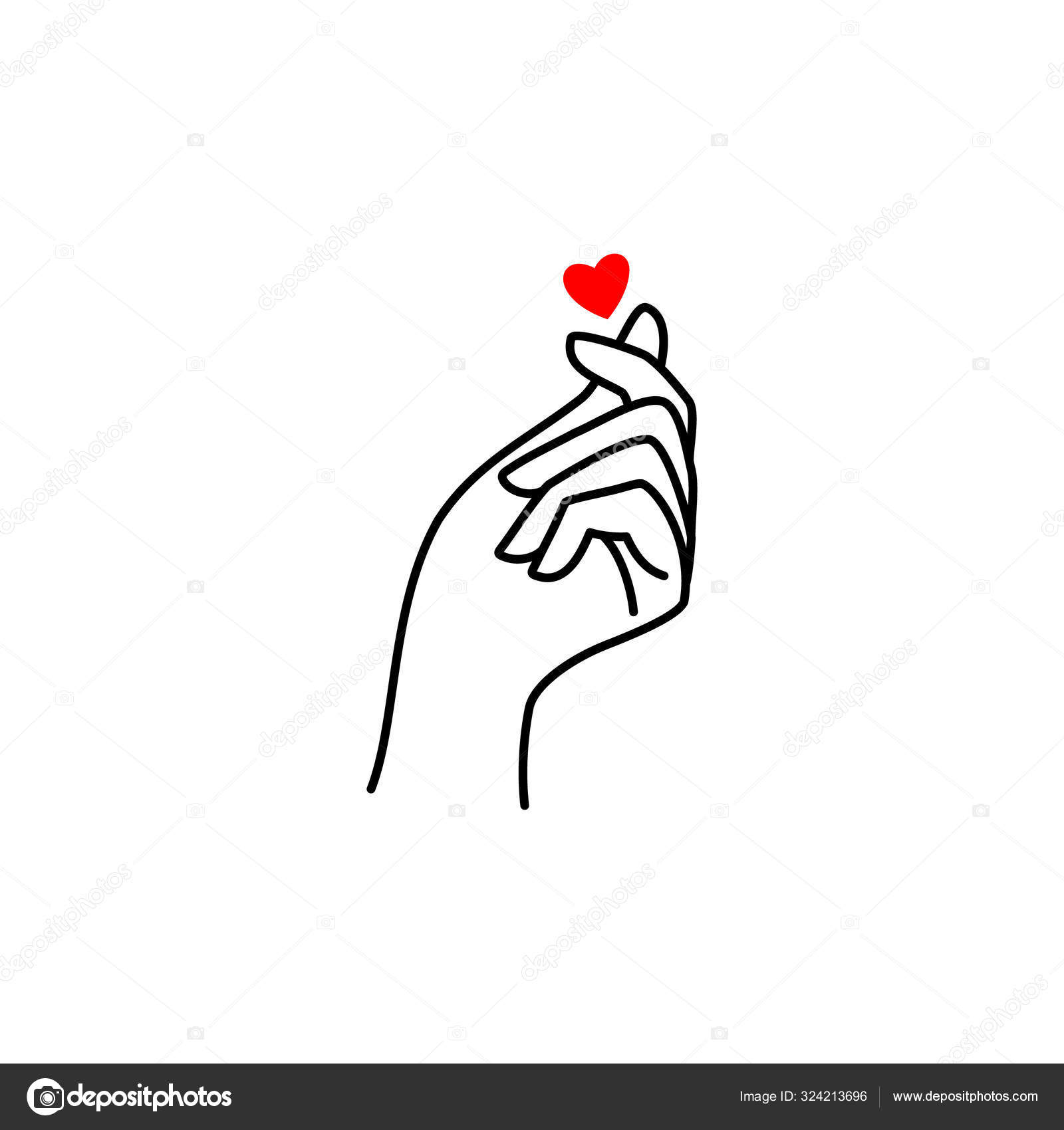 Trendy mini heart love sticker korean Royalty Free Vector