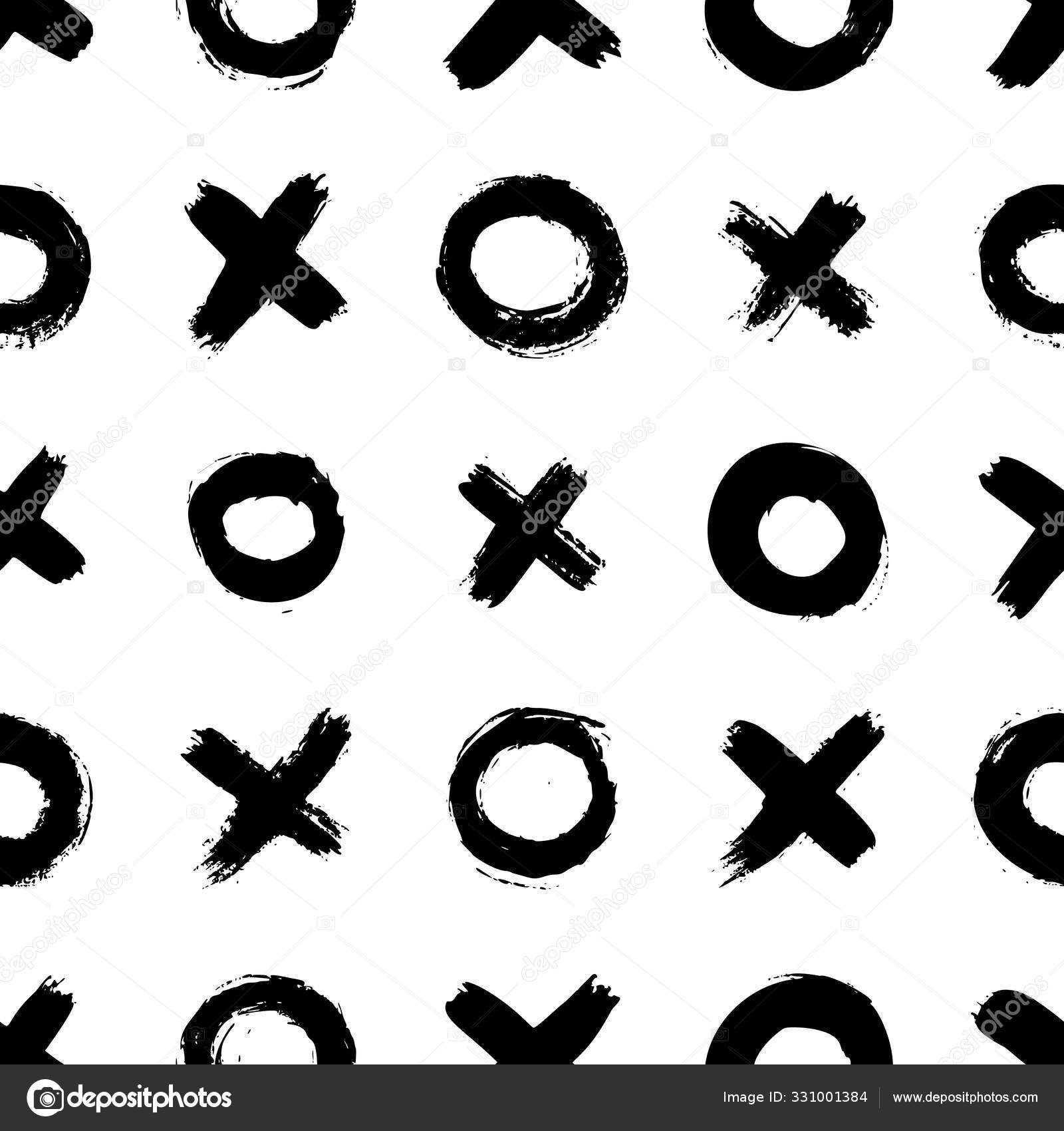 Xoxo Brush Lettering Signs Seamless Pattern Stock Vector (Royalty