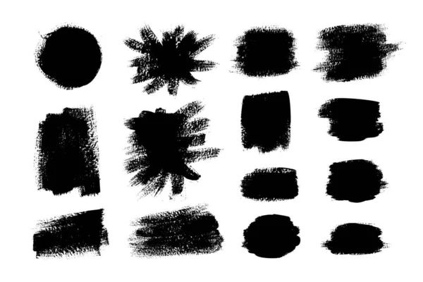 Verzameling van inkt Brush Strokes. Set van vector Grunge Brushes. Vuile texturen van banners, dozen, frames en elementen. — Stockvector