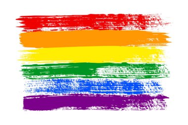 Grunge Lgbt gurur bayrağı. Soyut gökkuşağı desenli el mürekkeple çizilmiş. Vektör Çokrenkli arkaplan
