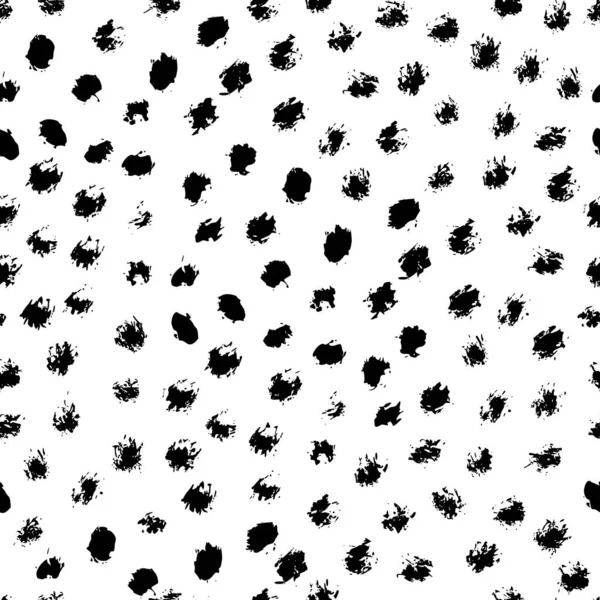 グランジブラシストロークシームレスパターン。墨で描いた抽象的な質感の手。ベクトルモノクローム｜北欧背景 — ストックベクタ