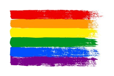 Grunge Lgbt gurur bayrağı. Soyut gökkuşağı desenli el mürekkeple çizilmiş. Vektör Çokrenkli arkaplan
