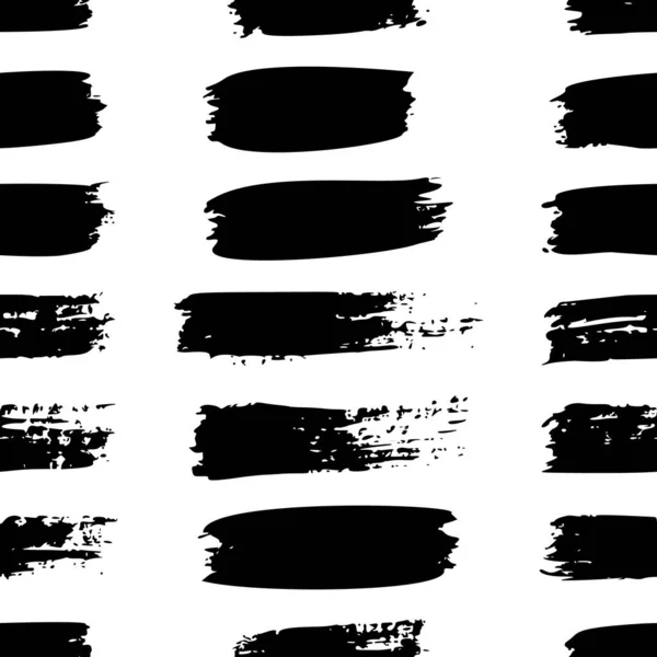 Grunge Pinselstrich nahtlose Muster. abstrakte Textur von Hand mit Tusche gezeichnet. Vektor monochromer skandinavischer Hintergrund — Stockvektor