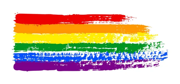 Grunge LGBT pride flag. Texture abstraite du drapeau arc-en-ciel dessinée à la main avec une encre. Vecteur Fond multicolore — Image vectorielle