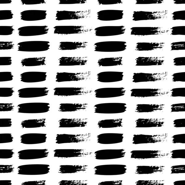 Grunge Pinselstrich nahtlose Muster. abstrakte Textur von Hand mit Tusche gezeichnet. Vektor monochromer skandinavischer Hintergrund — Stockvektor